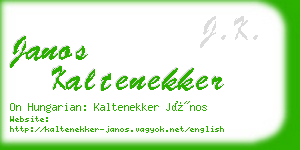 janos kaltenekker business card